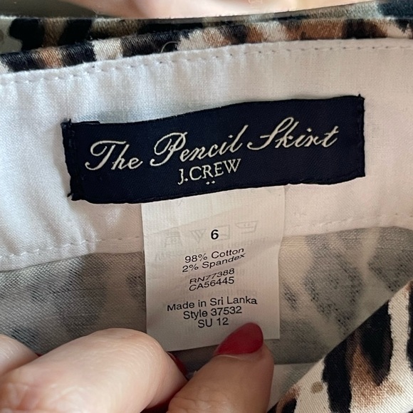 J Crew The Pencil Skirt Brown Leopard Print - Picture 3 of 9